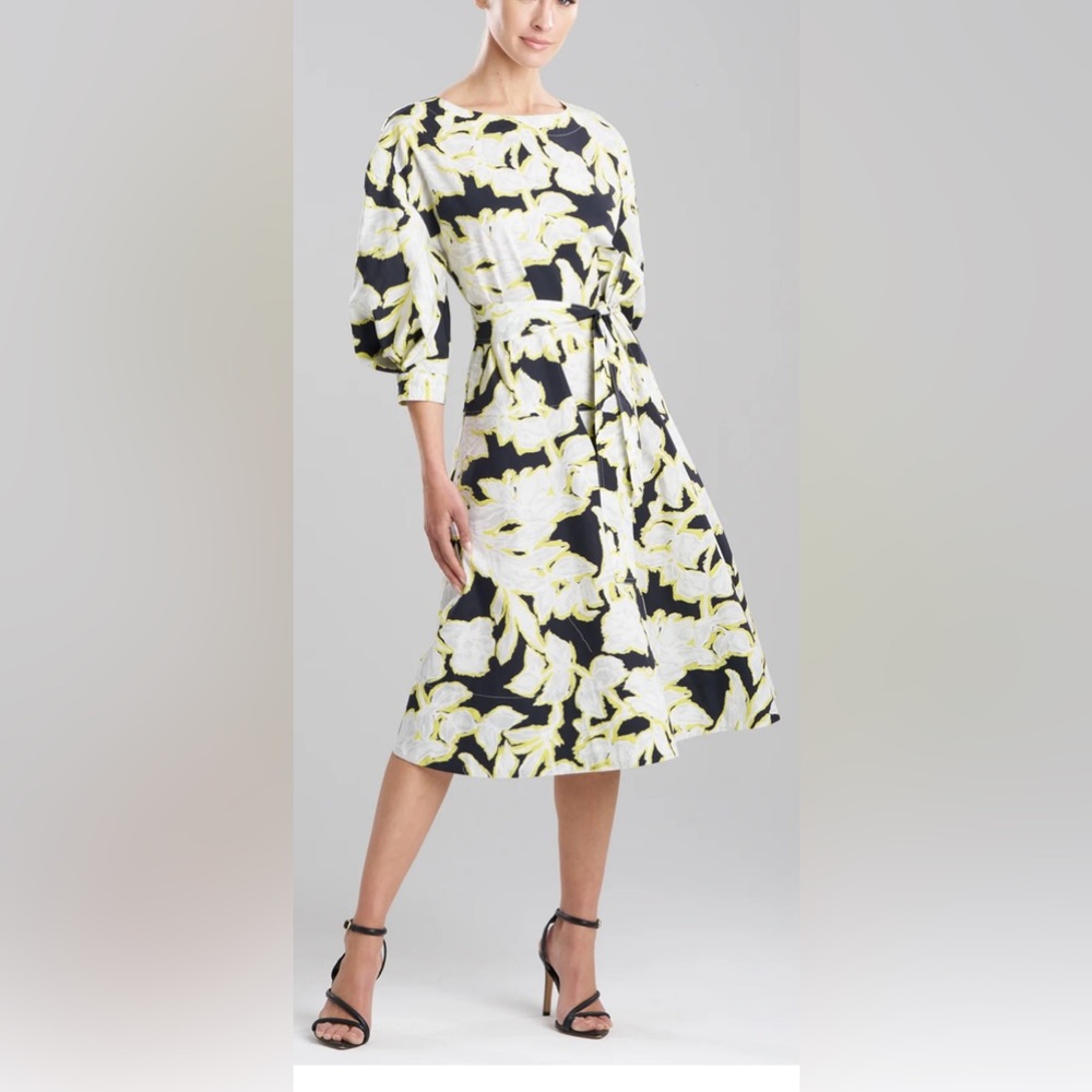 N Natori Misty Floral Cotton Boatneck Dress Size L – NWT Workwear